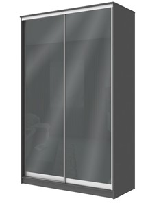 Шкаф 2-х створчатый Хит-22-4-12/2-22 с цветным стеклом, темно-серый 073, Графит в Нижневартовске