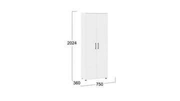 Шкаф 2-х дверный Витра тип 1 (Белый ясень) в Лангепасе - предосмотр 4