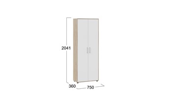 Распашной шкаф комбинированный Витра тип 1 (Дуб сонома/Белый ясень) в Лангепасе - предосмотр 4