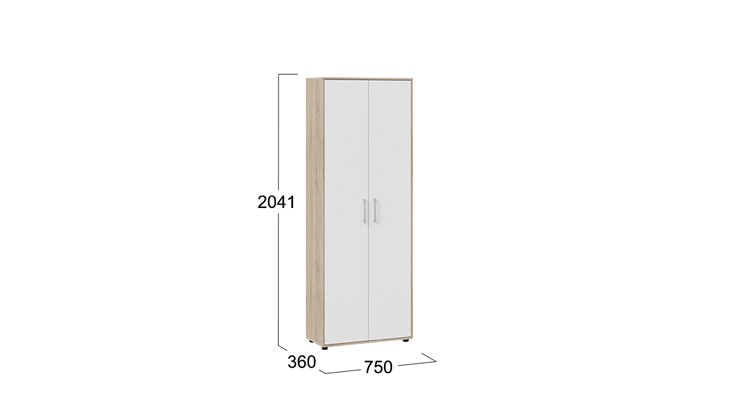 Распашной шкаф комбинированный Витра тип 1 (Дуб сонома/Белый ясень) в Лангепасе - изображение 4