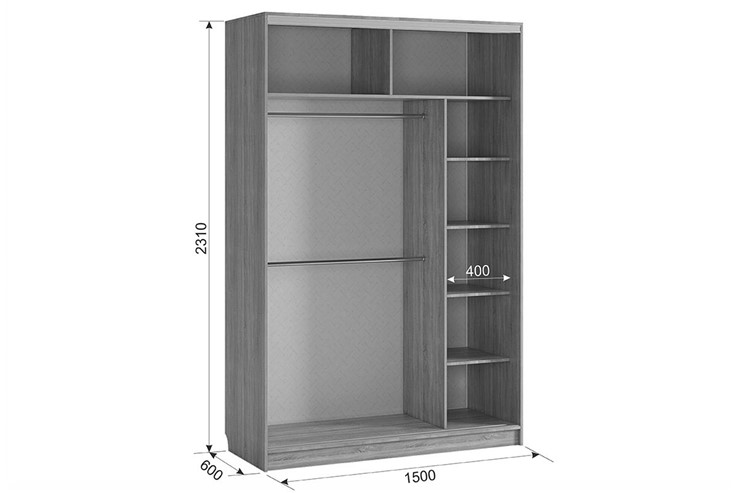 Шкаф 2-х створчатый Гранд 1-600, венге в Нижневартовске - изображение 2