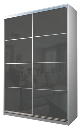 Шкаф 2-х дверный MAX МШ-23-6-16-22, Профиль Серебро/Цвет Белый/Oracal Темно-серый в Когалыме - изображение