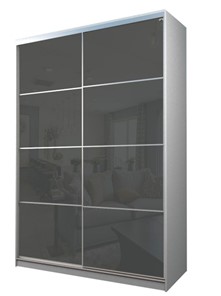 Шкаф 2-х дверный MAX МШ-25-6-18-22, Профиль Серебро/Цвет Белый/Oracal Темно-серый в Сургуте