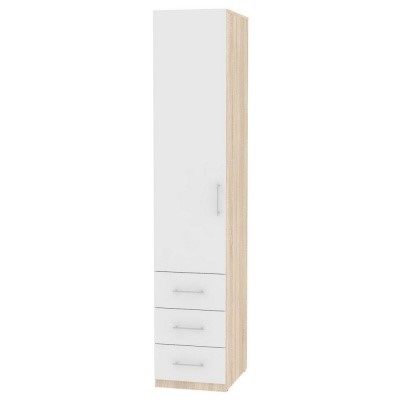 Распашной шкаф Риал (H17) 230х45х45 ручка рейлинг, Белый/ДСС в Сургуте - изображение