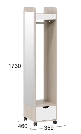 Вешалка комбинированная Лайт (Дуб Гарден/Белый глянец) в Урае - изображение 3