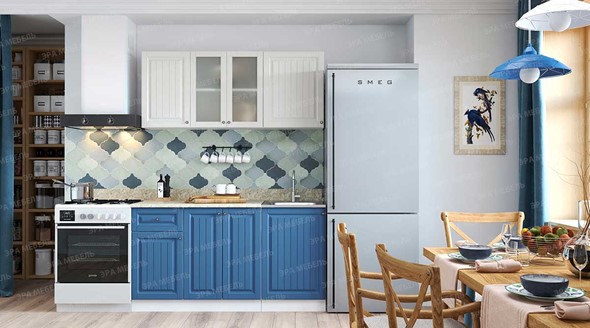 Модульная кухня Хозяюшка Магнолия-деним 1,5 м МДФ в Радужном - изображение