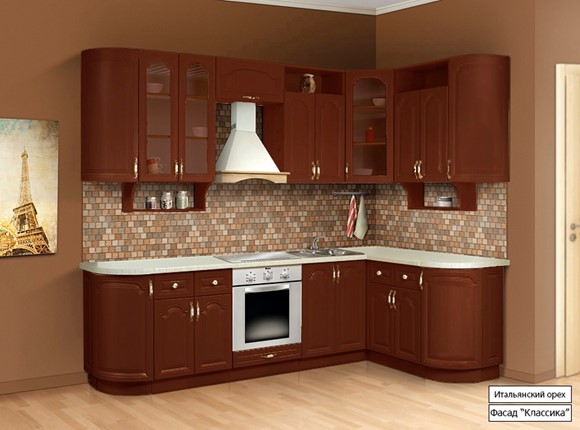 Угловая кухня Классика 2700х1500, цвет Итальянский орех в Радужном - изображение
