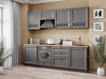 Кухонный гарнитур Амели-3 2400, Чёрный/Оникс серый в Югорске