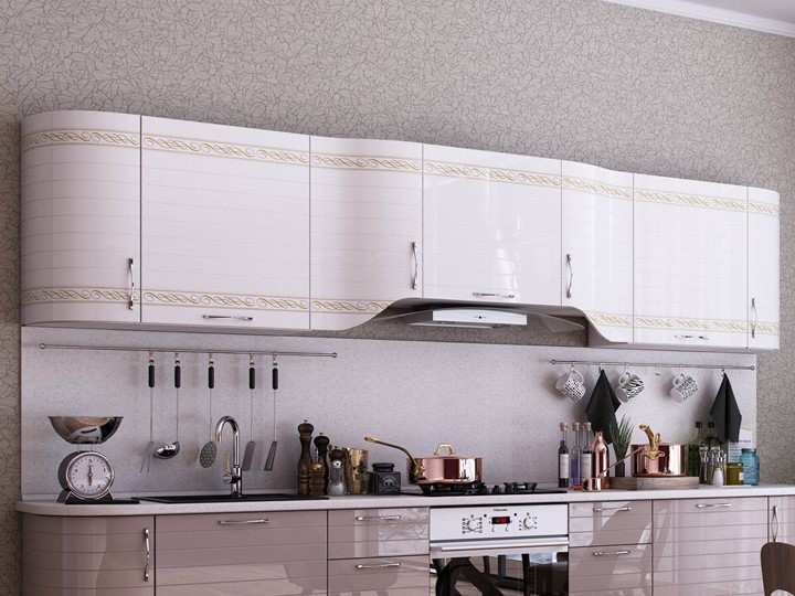 Кухонный гарнитур Анастасия цвет капучино 2 (260 см) в Нефтеюганске - изображение 1