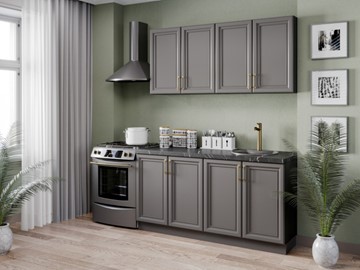 Модульный кухонный гарнитур Джелатто 2200, Чёрный/Оникс серый в Урае