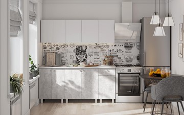 Гарнитур на кухню КГ-1 1800, белый/белый/цемент светлый/антарес в Нижневартовске