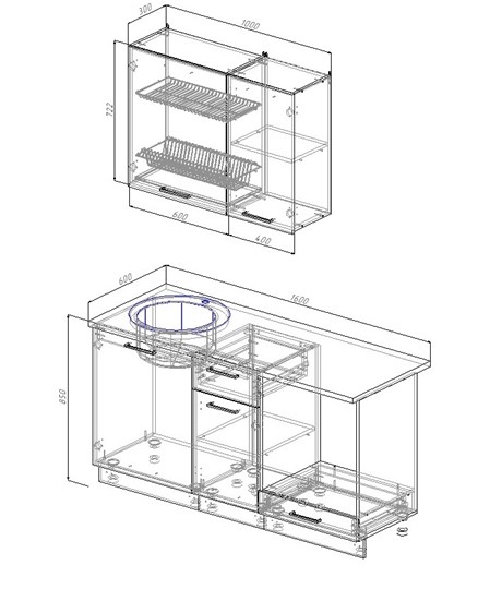 Модульный кухонный гарнитур Вегас-1600 в Когалыме - изображение 2
