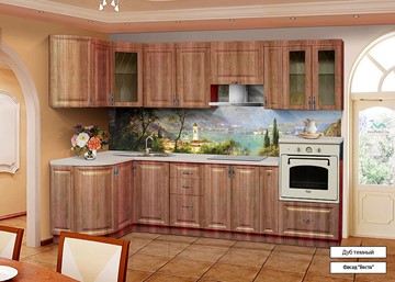 Угловой кухонный гарнитур Веста 1330х2800, цвет Дуб темный в Нижневартовске