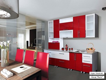 Кухонный гарнитур Мыло 224 2600, цвет Бордо/Белый металлик в Лангепасе