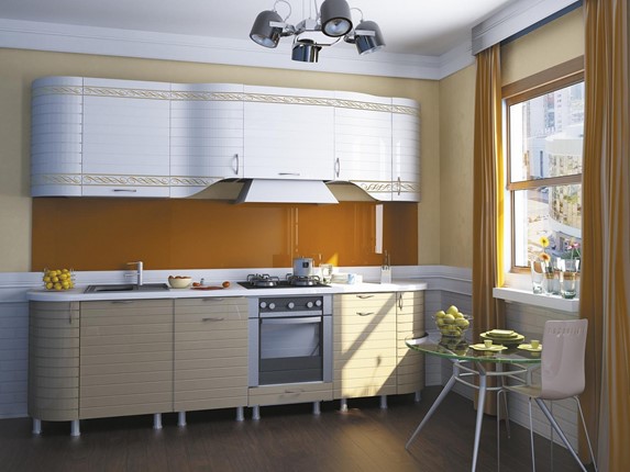 Кухонный гарнитур Анастасия цвет капучино 2 (260 см) в Сургуте - изображение