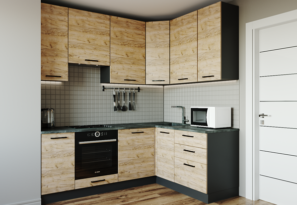 Угловая кухня Крафт-2200х1600 в Лангепасе - изображение