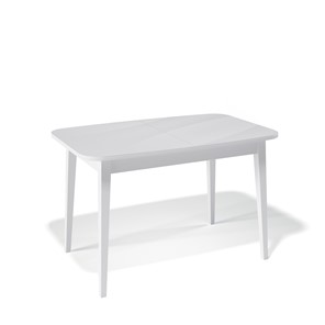 Кухонный стол раздвижной Kenner 1200M (Белый/Стекло белое сатин) в Нижневартовске