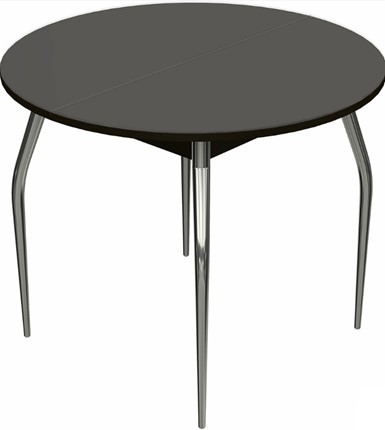 Раздвижной стол Ривьера исп. круг хром №5 (стекло коричневое/венге) в Когалыме - изображение