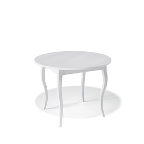 Круглый кухонный стол Kenner 1000С (Белый/Стекло белое глянец) в Сургуте
