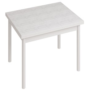 Кухонный обеденный стол СТ22, Белый/Белый мрамор в Когалыме