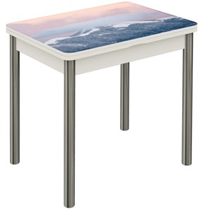 Раздвижной стол Бари хром №6 (Exclusive h181/белый) в Лангепасе