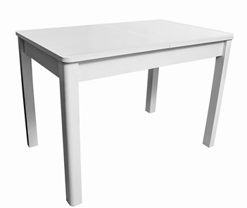 Раздвижной стол Айсберг-07 СТ1, белое ЛДСП/стекло белое/прямые массив белый в Лангепасе