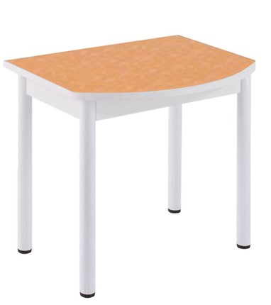 Кухонный пристенный стол НСПГ-02 ПЛ1, цветы манго/белое ЛДСП/36 прямые трубки крашеные белый в Урае - изображение