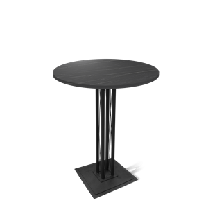 Барный стол SHT-TU6-BS1/H110 / SHT-TT 80 ЛДСП (камень пьетра гриджио черный/черный) в Радужном