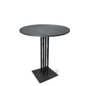 Круглый стол на кухню SHT-TU6-BS1/H110 / SHT-TT 90 МДФ (каменный уголь/черный) в Пыть-Яхе