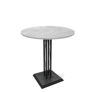 Кухонный круглый стол SHT-TU6-BS2/H110 / SHT-TT 90 ЛДСП (бетон чикаго светло-серый/черный) в Сургуте