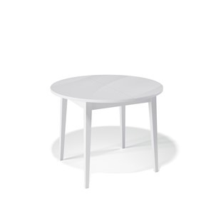Круглый стол на кухню Kenner 1000M (Белый/Стекло белое сатин) в Сургуте