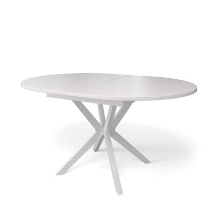 Кухонный стол раздвижной Kenner B1300 (Белый/Стекло белое сатин) в Когалыме - изображение