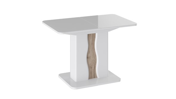 Кухонный раздвижной стол Шеффилд исп. 1 (Белый глянец/Дуб Делано) в Лангепасе - изображение