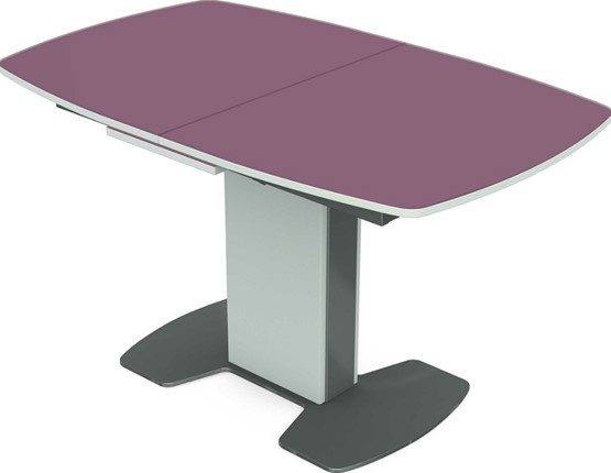 Кухонный стол раскладной Санторини (стекло) в Урае - изображение