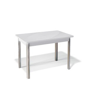 Обеденный раздвижной стол Kenner 1100S (Хром/Белый/Стекло белое сатин) в Радужном