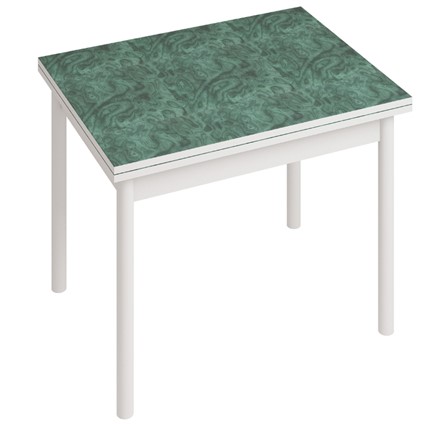 Стол кухонный СТ22, Белый/Зеленый мрамор в Лангепасе - изображение