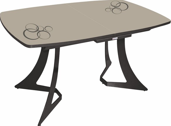 Кухонный стол раскладной Милан (рисунок круги) в Югорске - изображение