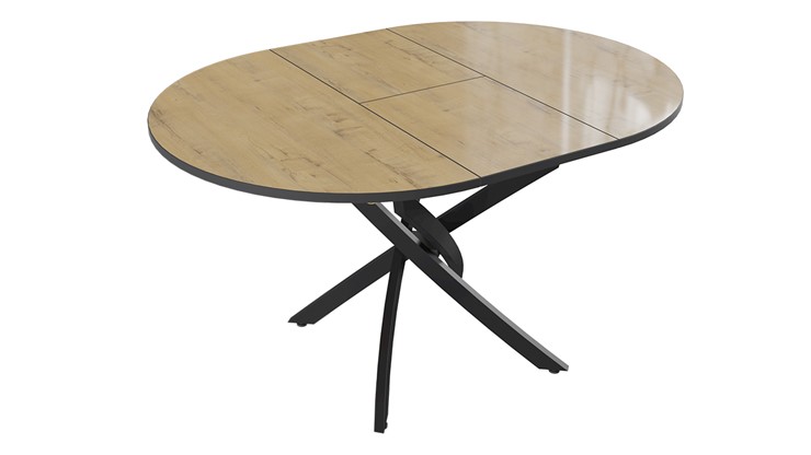 Кухонный раскладной стол Diamond тип 3 (Черный муар/Бунратти глянец) в Когалыме - изображение 1