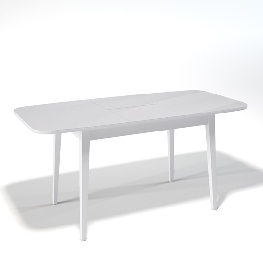 Кухонный раскладной стол Kenner 1200M (Белый/Стекло белое глянец) в Югорске - изображение 1