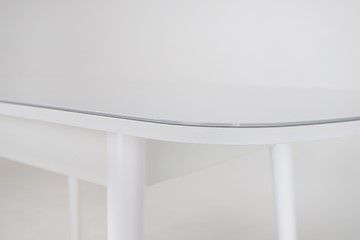 Кухонный раскладной стол Хоста, опоры массив цилиндрический, Белый в Когалыме - предосмотр 2
