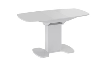 Кухонный раскладной стол Портофино (СМ(ТД)-105.01.11(1)), цвет  Белый глянец/Стекло белое в Лангепасе - предосмотр 2