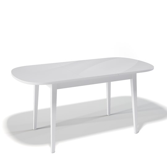 Кухонный стол раздвижной Kenner 1300M (Белый/Стекло белое глянец) в Радужном - изображение 1