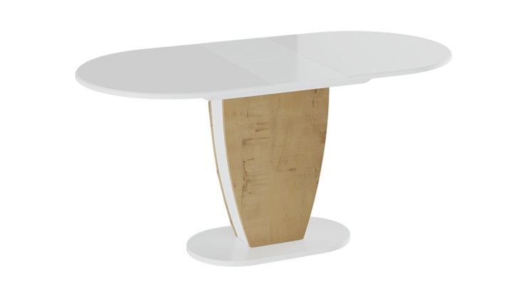 Кухонный стол раздвижной Монреаль тип 1 (Белый глянец/Бунратти) в Лангепасе - изображение 1