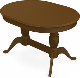 Кухонный стол раздвижной Леонардо-2 исп. Овал, тон 2 (Морилка/Эмаль) в Лангепасе