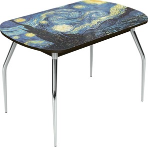 Обеденный раздвижной стол Ривьера исп.2 хром №5 (Exclusive h100/венге) в Лангепасе