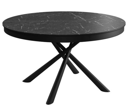 Кухонный стол DikLine KR120 мрамор черный Калаката/опоры черные в Когалыме - изображение