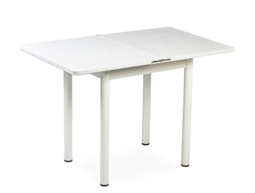 Кухонный пристенный стол СПА-01 СТФ, белый/фотопечать ромашки/опоры прямые белые в Лангепасе - предосмотр 1