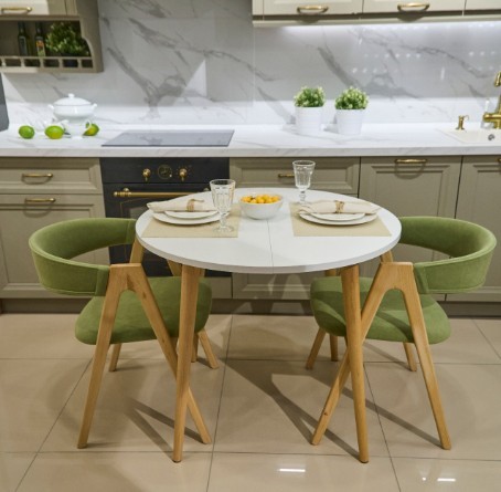 Кухонный раздвижной круглый стол Серый камень 90*90 см ЛДСП в Урае - изображение 13
