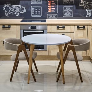 Кухонный раздвижной круглый стол Серый камень 90*90 см ЛДСП в Урае - предосмотр 15
