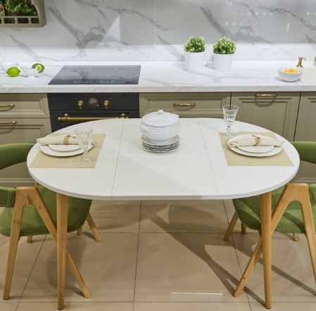 Кухонный раздвижной круглый стол Серый камень 90*90 см ЛДСП в Урае - изображение 6